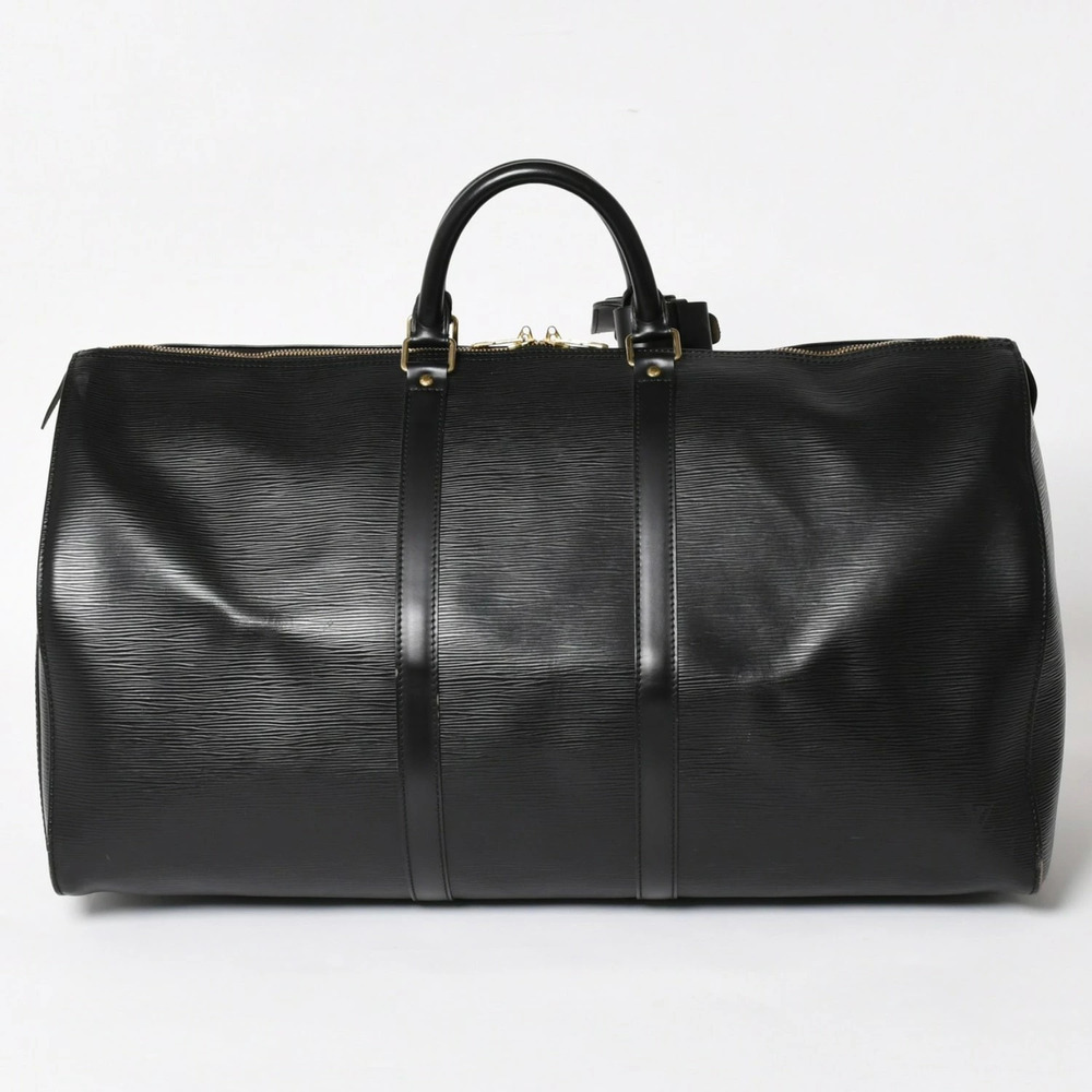 LOUIS VUITTON Boston bag travel Keepall Black Epi leather